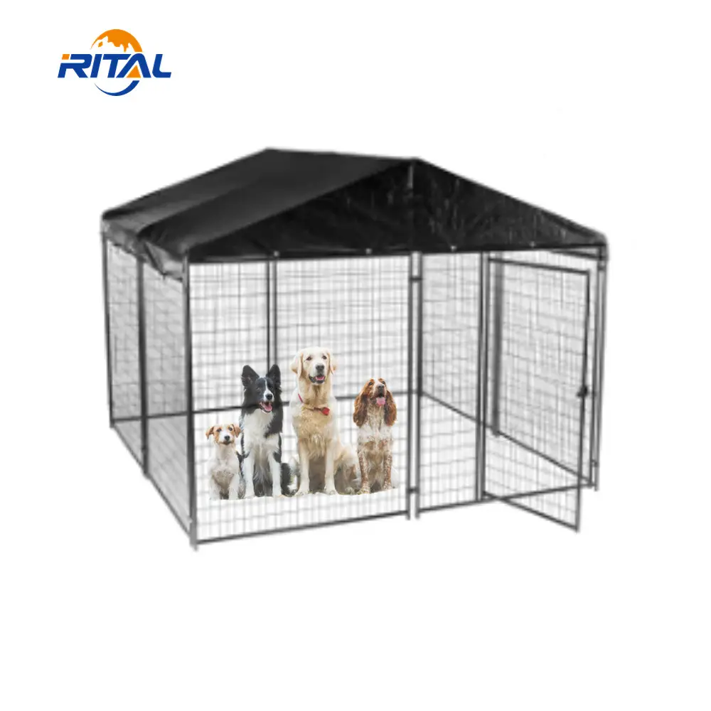 Commercio all'ingrosso di lusso pet play house tenda metal dog house kennel cage prefabbricato extra large iron dog house outdoor