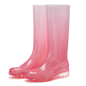 <span class=keywords><strong>Botas</strong></span> Wellington <span class=keywords><strong>Altas</strong></span> para <span class=keywords><strong>Mujer</strong></span>, Color Degradado, Impermeables, Antideslizantes, con Brillo, <span class=keywords><strong>de</strong></span> PVC, para Lluvia - Product Image 2