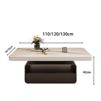 Table basse rectangulaire en pierre frittée de luxe léger, mobilier italien moderne et minimaliste pour petit appartement et salon