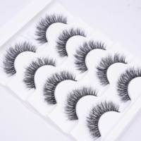 5 paires de faux cils 3D multicouches, effet naturel, volumineux et légers, en faux vison, avec bande en coton, réutilisables, vente en gros, marque privée