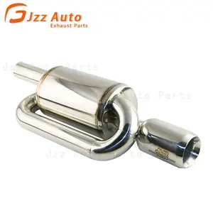 JZZ stainless steel exhaust muffler pipe 89mm outlet muffler oval tip for n46 exhaust system