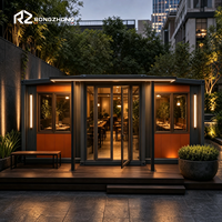 Maison préfabriquée modulaire à double aile extensible en conteneur pour restaurant, café, bar
