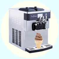 Máquina de Helados de Mesa, 20-28L/H, para Yogurt y Helado Suave, Máquina de Helado Comercial