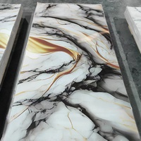 Panel de Pared de PVC de Lujo 2025, Panel Decorativo Dorado con Efecto Mármol para el Hogar, Alta Calidad, Resistente a los Arañazos, Impermeable, Tradicional, Ignífugo