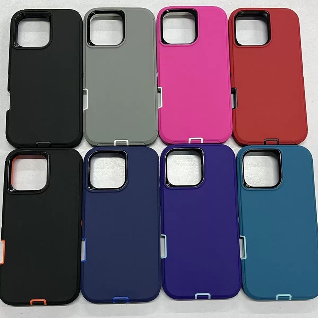 Shockproof Rugged OT 3 Layer Heavy Duty Defender Phone Case for iPhone 16 Pro Max Plus 15 14 13 Hybrid Phone Case