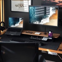 Double étagère de bureau Support pour moniteur Bureau d'ordinateur pratique avec double étagère pour un placement optimal du moniteur