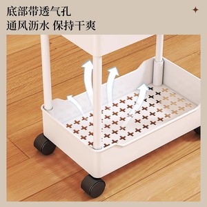 Estante de almacenamiento de varios niveles de 4 niveles con ruedas para uso en la cocina, el baño o junto al refrigerador. - Product Image 4