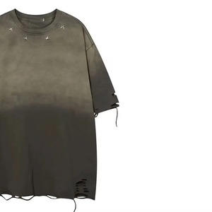T-shirt vintage délavé à l'acide, streetwear, effet vieilli, 100% coton épais, avec logo, épaules tombantes, coupe oversize - Product Image 6