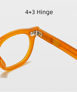 High Quality Retro Round Optical <strong>Spectacle</strong> <strong>Frames</strong> New Fashion Acetate Eyeglasses Custom Pattern for Men Women OEM/ODM Low MOQ - Product Image 6