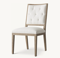 Chaise de salle à manger élégante et contemporaine en chêne et tissu, de style français, pour hôtels, banquets et cuisines.