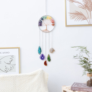 Attrape-rêves en cristal d'agate <span class=keywords><strong>Arbre</strong></span> <span class=keywords><strong>de</strong></span> <span class=keywords><strong>Vie</strong></span> avec pierres précieuses 7 chakras naturelles pour la guérison Reiki, décoration <span class=keywords><strong>de</strong></span> fenêtre - Product Image 3