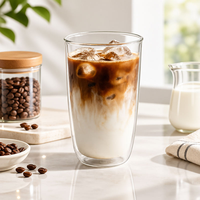 Nouvelle Tasse à Boire en Verre Classique, en Borosilicate, 400 ml, Transparente, pour Café, Boissons Froides et Eau