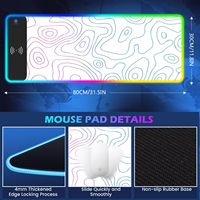 Tapis de souris sans fil RGB 15W personnalisé avec chargeur sans fil tapis de souris de jeu surdimensionné tapis de bureau lumineux LED pour ordinateur de bureau