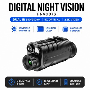 משקפי ראיית לילה אינפרא אדום HNVG07S משולבים מונוקולריים כפולים עם סוללה 3000mAh, מתאימים להרכבה על קסדה, לתצפית על בעלי חיים - Product Image 1