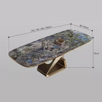 Ensemble de table à manger de luxe italien de conception simple haut de gamme avec meubles en marbre d'acier inoxydable pour la salle à manger à la maison