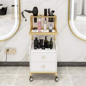 लक्जरी सस्ते नाई सोप फर्नीचर स्टेनलेस स्टील स्टाइलिंग सैलून उपकरण सौंदर्य हेयर सैलून उपकरण सौंदर्य हेयर सैलून और दराज के साथ ट्रॉली - Product Image 2