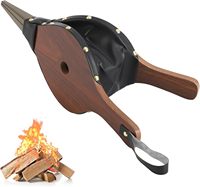 Souffleur de foyer compact avec buse métallique et sangle de suspension pour foyer, barbecue, camping, emballage pour vente par correspondance