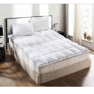 Fashion New Style Machine Hotel Mattress Warm Soft Goose Feather Down Washable Night Sleep Queen Size Living Room Foldable White