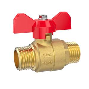 Válvula de Bola de Doble Rosca Externa, Totalmente de Cobre, Engrosada, Alto Flujo, Interruptor de 4/6 Puntos para Agua Fría y Caliente, Alta Calidad - Product Image 1