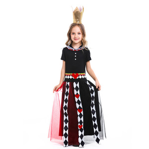 Disfraz de Halloween para Niñas, Conjunto de Vestido de <span class=keywords><strong>Reina</strong></span> de Corazones, Corona, Falda de Tul, Diamantes, Cuello con Volantes, Disfraz de Arlequín para Cosplay, Fiesta y Juego de Roles - Product Image 6