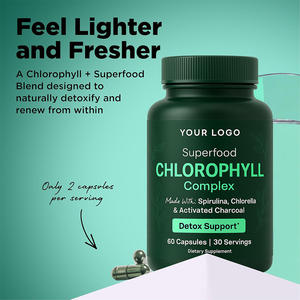 Compléments de chlorophylle naturelle avec spiruline, chlorelle, <span class=keywords><strong>charbon</strong></span> actif, sans soja, adapté au régime cétogène - Product Image 2