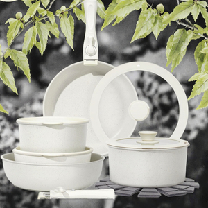 Wholesale 15-Piece Modern Design Granite Aluminum <b>Cookware</b> Set Nonstick Coating Pans Pots Detachable Handle for Home Cooking - Product Image 3