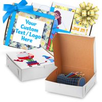 Boîtes cadeaux personnalisées imprimées - 8 x 8 x 2,5 - Boîtes cadeaux blanches personnalisables avec logo