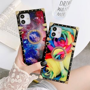 <span class=keywords><strong>Funda</strong></span> protectora de teléfono móvil, cubierta trasera de chapado cuadrado, Rosa holográfica para <span class=keywords><strong>iphone</strong></span> 12 pro - Product Image 4