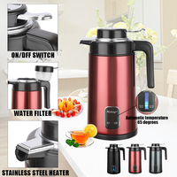 Bouilloire électrique sans fil à double paroi en acier inoxydable, maintien au chaud, ébullition rapide, capacité de 3 litres, usage hôtelier, automatique, vente chaude