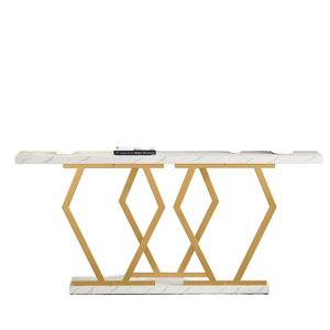 For Contemporary Wooden Luxury 180 cm Faux <b>Marble</b> Black <b>Console</b> <b>Table</b> with Gold Metal Base Accent <b>Table</b> for Entrance - Product Image 1