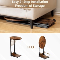 Table d'appoint pliante d'angle avec cadre métallique en forme de C, support TV, idéale pour canapé, salon, chevet, café, bureau, tables de loisirs Z-40