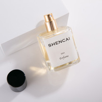 Flacon vaporisateur de parfum vide en verre transparent, design élégant, 30ml, 50ml, 100ml, court, portable, avec capuchon, pour échantillons.