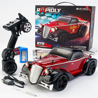 SCY-16302 Coche Clásico de Carreras a Escala 1/16, Modelo de Coche Eléctrico Vintage con Tracción en las 4 Ruedas, Control Remoto de 2.4 GHz, Cable USB de Metal, para Expertos
