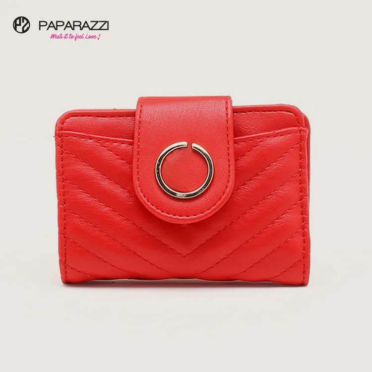 Paprazzi PA0172 V בצורת דפוס Rfid Custom נשים עור מפוצל אשראי כרטיס בעל ארנק עם רוכסן מטבע כיס