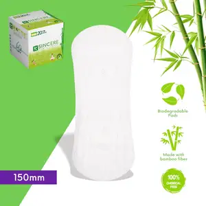 Protège-slips jetables biodégradables ultra doux pour femmes Protège-slips en bambou biologique avec film PLA Serviettes hygiéniques