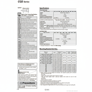 Cylindre compact pneumatique SMC CQ2A50-25DMZ pièces pneumatiques de haute qualité - Product Image 1