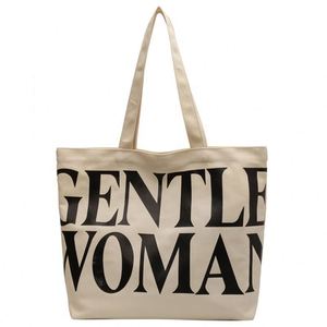 Large Capacity Letter All Seasons <b>Canvas</b> Tote Strap Bag Spring Summer Fashion Design Printed Printing Pattern Single Shoulder - Product Image 1