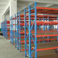 Système de stockage industriel en acier, 4 niveaux, conception sans boulons, hauteur réglable, capacité de 500 kg/niveau, rayonnage d'entrepôt