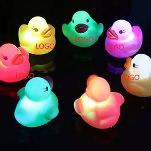 Customized Cute Swimming Water <b>Bath</b> Toys Squeaky Colorful Flashing Night Silicone Sensor Mini <b>Light</b> Led Rubber Duck - Product Image 1
