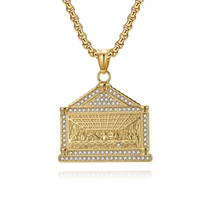 Collares <span class=keywords><strong>de</strong></span> Moda Hip Hop con Colgante <span class=keywords><strong>de</strong></span> <span class=keywords><strong>la</strong></span> Última Cena en Acero Inoxidable Resistente al Agua, Joyería Religiosa <span class=keywords><strong>de</strong></span> Tendencia para Hombre, Venta al Por Mayor 2025 - Product Image 6