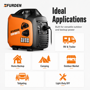 Efueden 230v 50Hz 3300 Watt 3.3kw Silent Digital Inverter <b>Generator</b> for Home Use,Portable Gasoline Professional Electric Start - Product Image 6