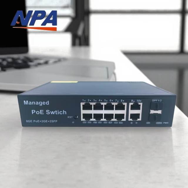 Gigabit 6-Port 48V Web Managed POE Switch 10/100/1000Mbps 2 Uplink + 2 SFP 250m CCTV Camera Switch Stackable QoS