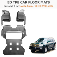 Tapis de sol de voiture sur mesure 5D en TPE imperméable et écologique, épaisseur 3,5 mm, toutes saisons, pour Land Cruiser LC100 Aygo Noir/Beige