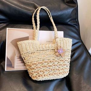 Bolso de playa de verano 2026 para mujer, tejido, con cierre de cremallera, bolso de hombro, bolso tote de paja calado - Product Image 3