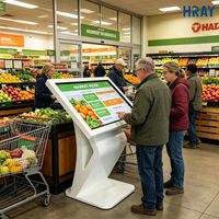Terminal de libre-service HRAY 49 pouces de type K, 1G 16G de stockage, pour supermarchés en chaîne, avec fonction de recherche d'informations d'entrée et prise en charge OEM