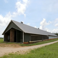 Casa Prefabricada Moderna para Ganado con Estructura de Acero Galvanizado en Caliente, Tamaño Personalizado para Granjas Ganaderas, Sin Columnas, Resistente al Viento/Nieve