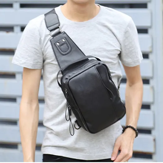 Designer Custom Waterproof Crossbody Shoulder Leather Fanny Pack Waist Chest Bags For Men