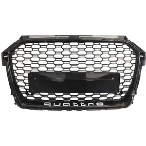Accessoires de voiture pour <span class=keywords><strong>Audi</strong></span> <span class=keywords><strong>A1</strong></span> 2015-2018, calandre avant en matériau ABS nid d'abeille, mise à niveau au style RS1 - Product Image 4