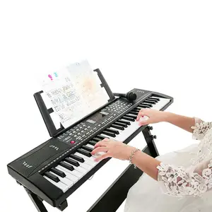 BD Music 61 клавиша Многофункциональный прочный дизайн синтезатор Встроенные колонки микрофон нот Стенд клавиатура для детей