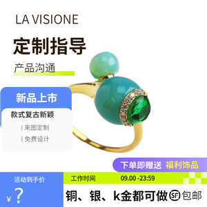 Anillo de Plata 925 Personalizado con Piedras Preciosas, Artesanía Italiana, Estilo Artístico Vintage, Joyería de Aniversario para Mujer con Cristales y Diamantes de Imitación - Product Image 5